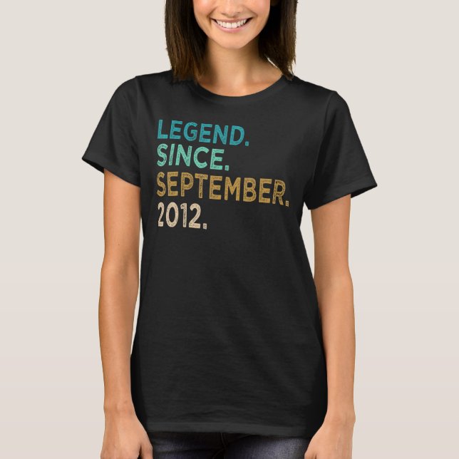 T-shirt 10 Ans Awesome Depuis Septembre 2012 10th 23 (Devant)