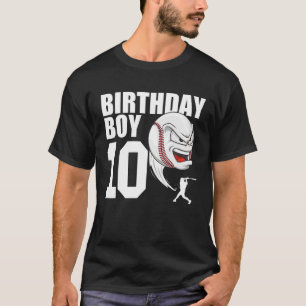 T-shirt 10 Ans Baseball Anniversaire Thème Fête 10E Gif