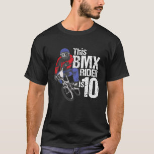 T-shirt 10 ans BMX Anniversaire Fête Garçons Dirt Bike Rac