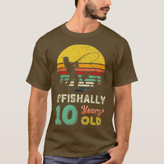 T-shirt 10 Ans Cadeau de pêche 10 yo 10 ans 10e