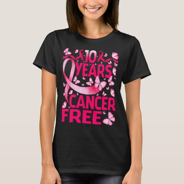 T-shirt 10 ans Cancer du sein sans survivant Papillon (Devant)