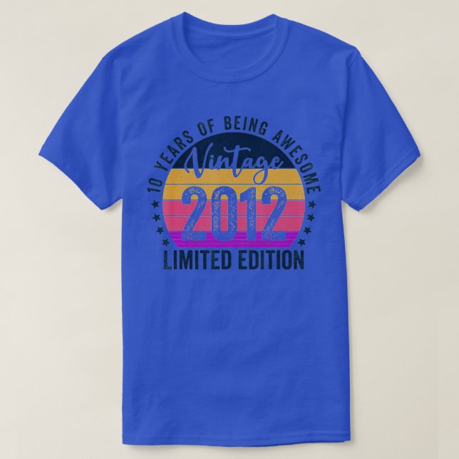 T-shirt 10 ans d'être génial 2012 Anniversaire (Design devant)