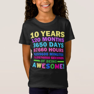 T-Shirt 10 ans d'existence d'une superbe fille du 10e anni