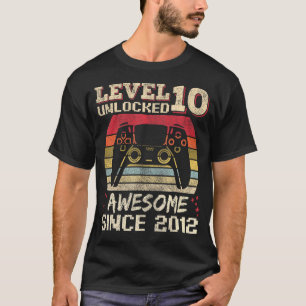 T-shirt 10 Ans Joueur Garçon Anniversaire 10 Niveau Déverr