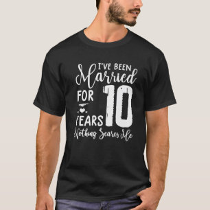 T-shirt 10 Ans Mariés Drôle Couple 10E Anniversaire