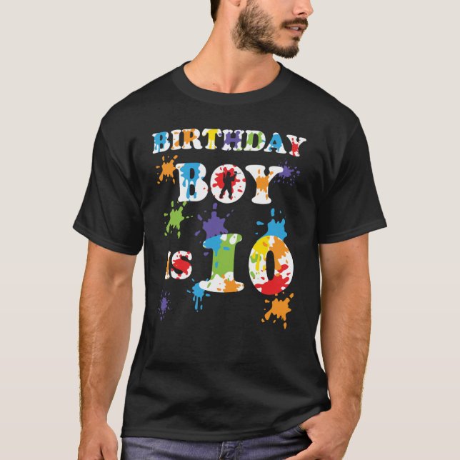 T-shirt 10 ans Paintball fête d'anniversaire 10e anniversa (Devant)