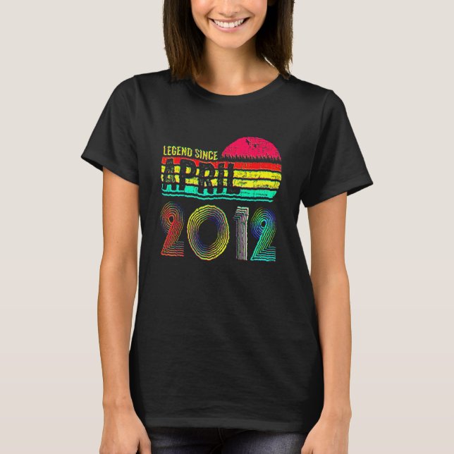 T-shirt 10 Ans Rétro Anniversaire Légende depuis le 20 avr (Devant)
