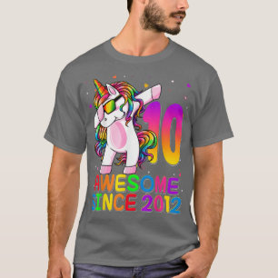 T-shirt 10 ans Unicorn Dabbing 10e anniversaire fille Uni