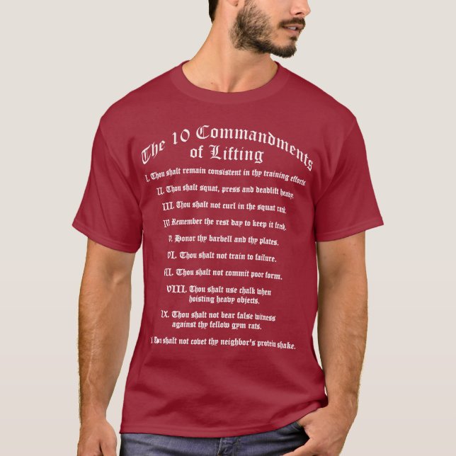 T-shirt 10 Commandements de levage (Devant)