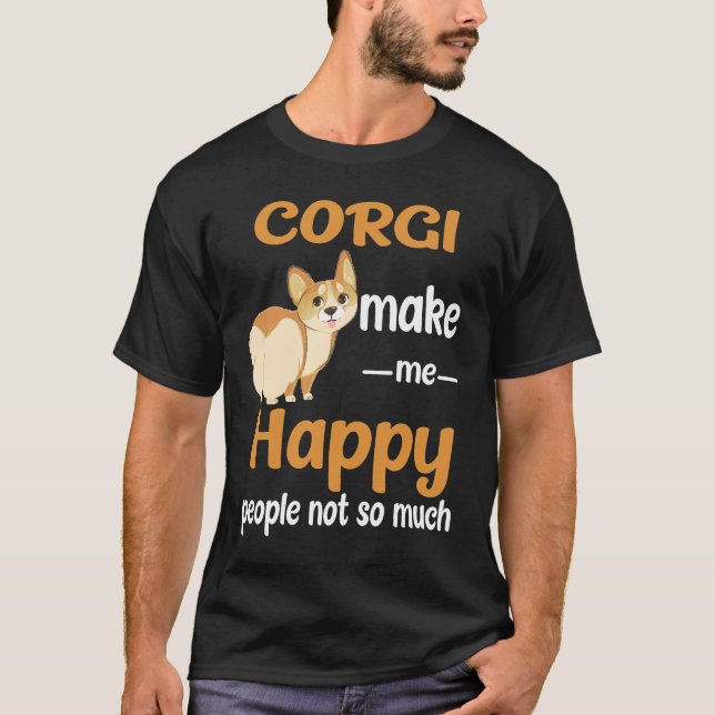 T-shirt 10 Corgi Me Rendre Heureux (Devant)