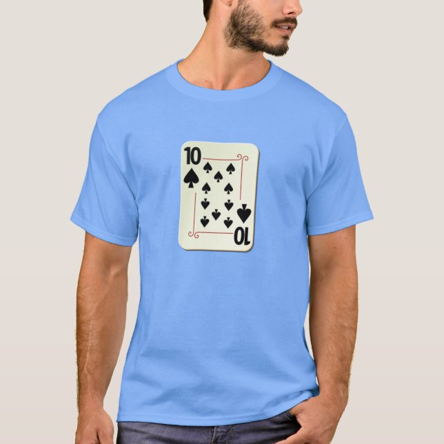 T-shirt 10 de la carte de jeu de pelles (Devant)