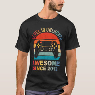 T-shirt 10 Déverrouillé Awesome 2012 jeu vidéo 10e anniver