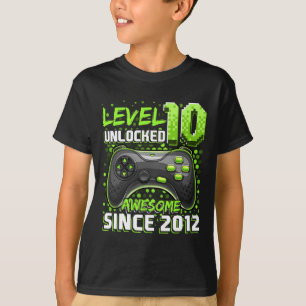 T-shirt 10 Déverrouillé Awesome 2012 jeu vidéo 10e anniver