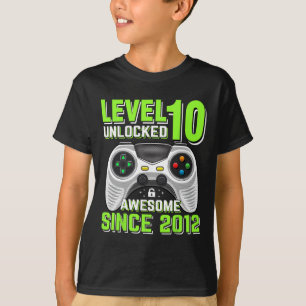 T-shirt 10 Déverrouillé Awesome 2012 jeu vidéo 10e anniver