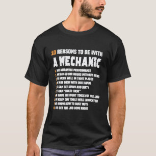 T-shirt 10 raisons d'être avec un mécanicien pour les homm