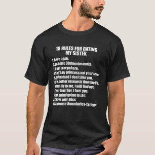 T-shirt 10 Règles Datant De Ma Soeur Frère Surprotecteur P