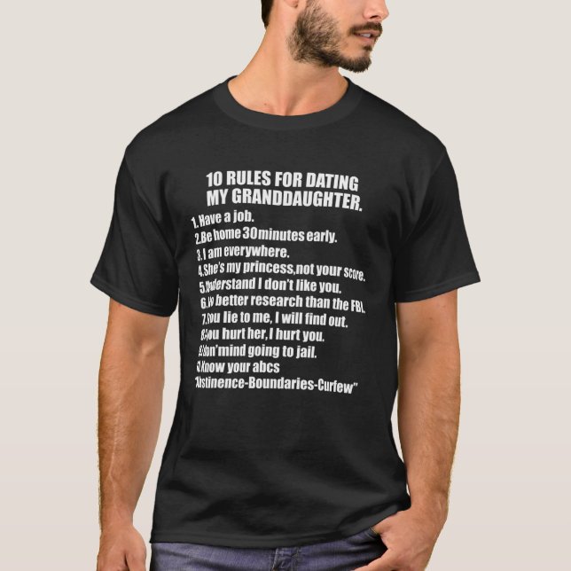 T-shirt 10 Règles Dates My Grandgirl Tee Overprotectiv (Devant)
