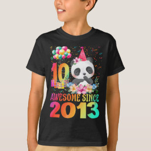 T-shirt 10ans 10e anniversaire Panda Unicorn Girl Party