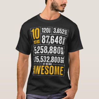 T-shirt 10e anniversaire 10 ans être des garçons géniaux