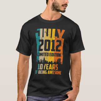 T-shirt 10e anniversaire 10 ans stupéfiant depuis Juillet