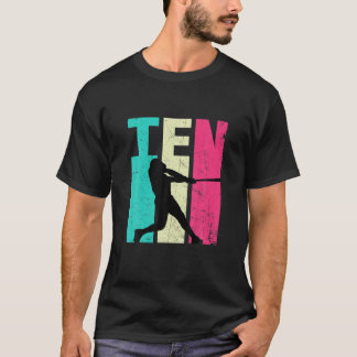 T-shirt 10E Anniversaire Amateurs De Baseball Rétro 10 Ans