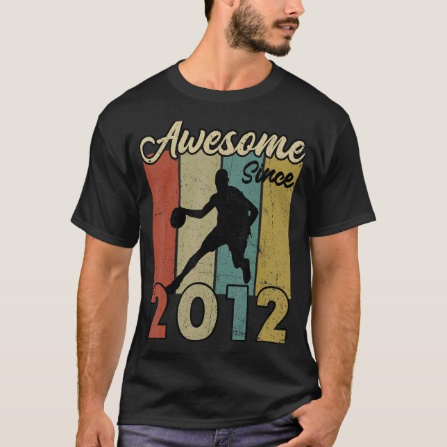 T-shirt 10e anniversaire Awesome depuis 2012 Basketball 10 (Devant)