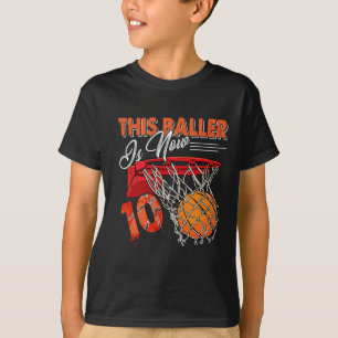 T-shirt 10e anniversaire Basketball Amusant 10 ans Enfants