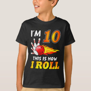 T-shirt 10e anniversaire Bowling Voici comment je roule 10