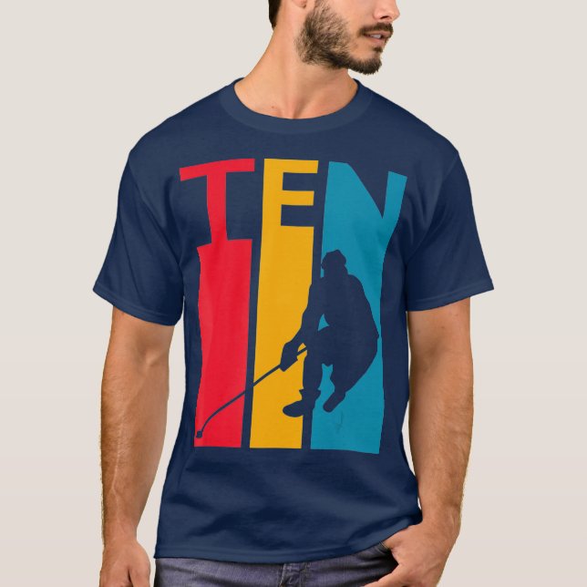 T-shirt 10e anniversaire Cadeau Dix anniversaire de hockey (Devant)