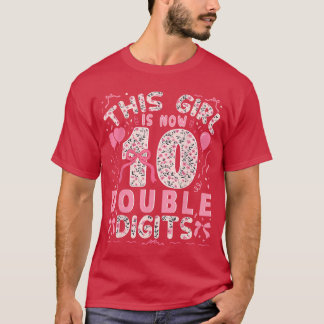 T-shirt 10e anniversaire Cette fille a maintenant 10 ans D