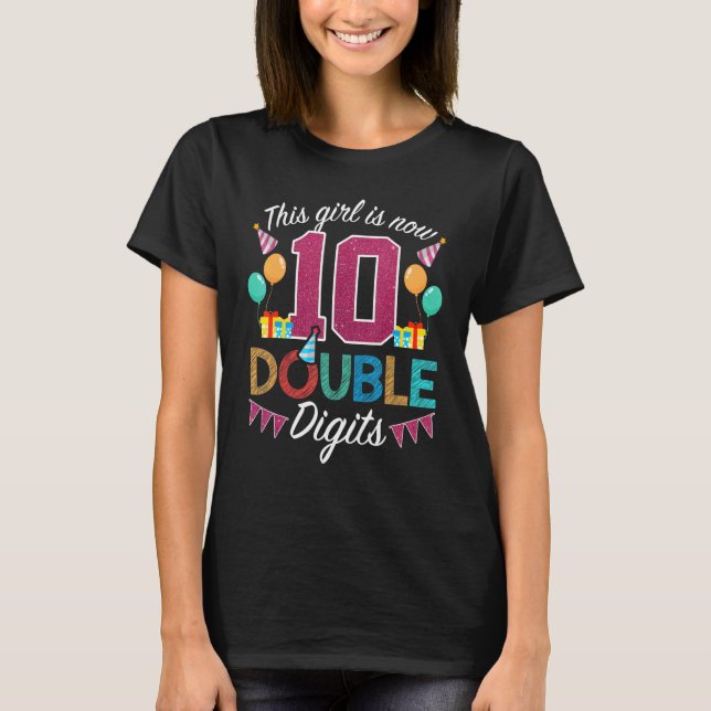 T-shirt 10e anniversaire Cette fille est maintenant 10 chi (Devant)