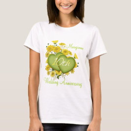 T-shirt 10e anniversaire de Mariage Coeurs Fleurs sauvages