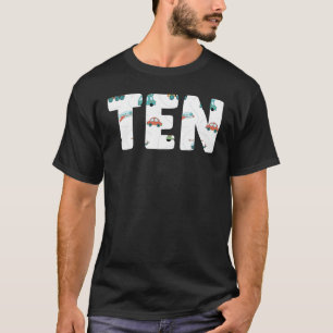 T-shirt 10e anniversaire de transport Véhicule de dix ans