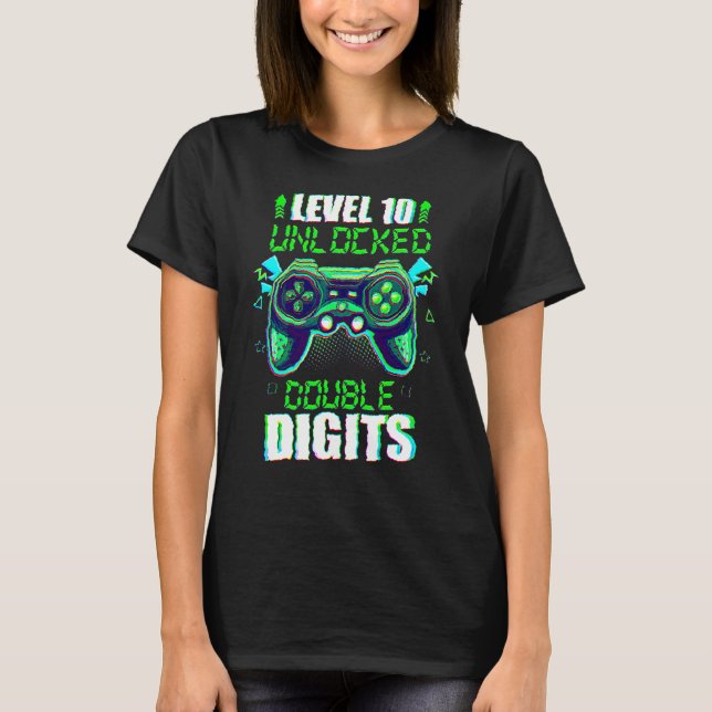 T-shirt 10e anniversaire Double chiffres 10 ans jeu vidéo (Devant)
