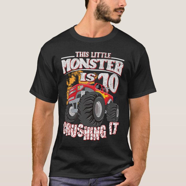 T-shirt 10e anniversaire Enfants Ce Petit Camion Monster (Devant)
