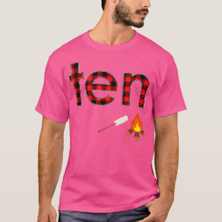 T-shirt 10E Anniversaire Garçon 10 Ans Feu de Campement Ma