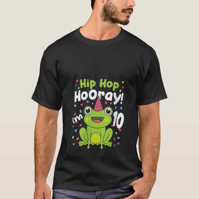 T-shirt 10e anniversaire garçon grenouille Lover 10 ans vi (Devant)