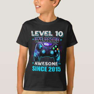 T-shirt 10e anniversaire Garçon niveau 10 Joueur 10 ans Je