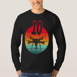 T-shirt 10e Anniversaire I Rétro Télécommande Drones Avec