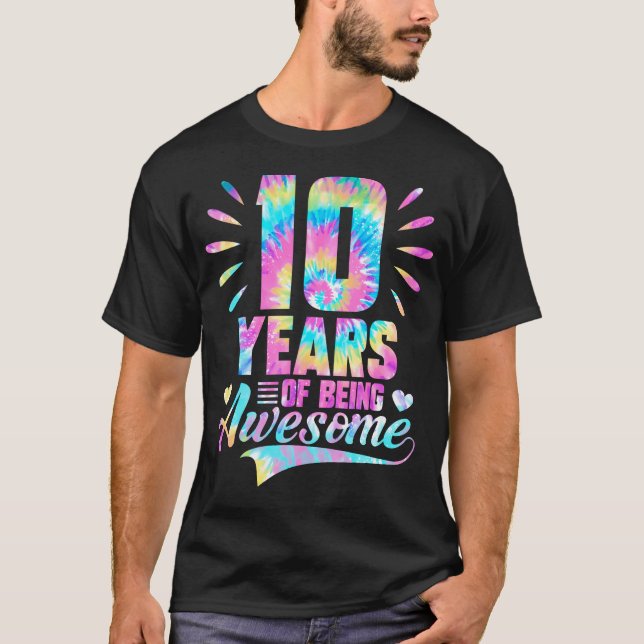 T-shirt 10E Anniversaire Idée Cadeau Cravate-Dye 10 Année  (Devant)
