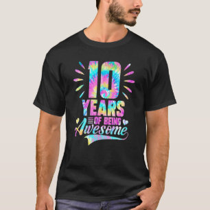 T-shirt 10e anniversaire Idée cadeau Tie Dye 10 ans d'être