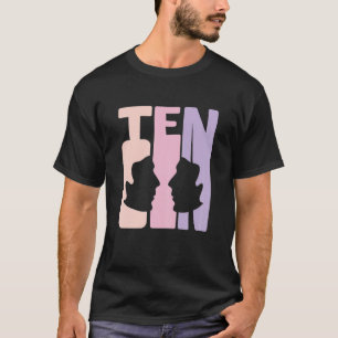 T-shirt 10E Anniversaire Jumeaux Gemini Zodiac Fille 10 An