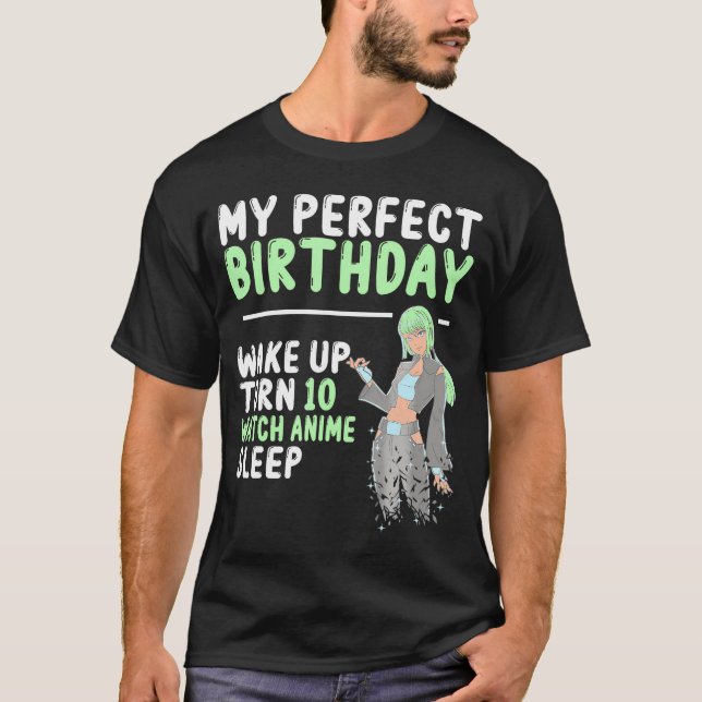 T-shirt 10E Anniversaire Parfait Montre Anime 10 Ans Ani (Devant)