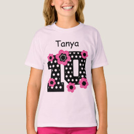 T-shirt 10e anniversaire Pois Nom personnalisé V06A