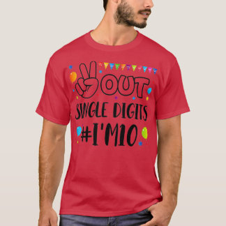 T-shirt 10e anniversaire pour les filles de paix à un chif