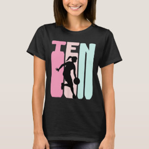 T-shirt 10e anniversaire Retro Bysketbyll Joueur 10 ans