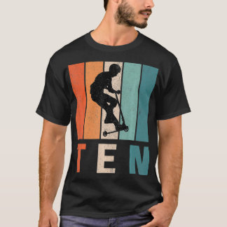 T-shirt 10e anniversaire Retro Gift Stunt Scooter Garçons 