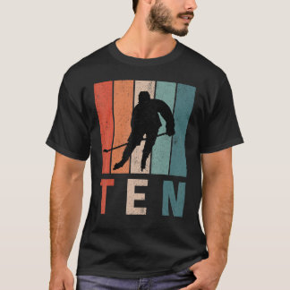 T-shirt 10e anniversaire Retro Hockey sur glace 10 ans