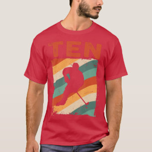 T-shirt 10e anniversaire Retro Hockey sur glace 10 ans Boy