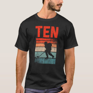 T-shirt 10e anniversaire Retro Hockey sur glace 10 ans Boy